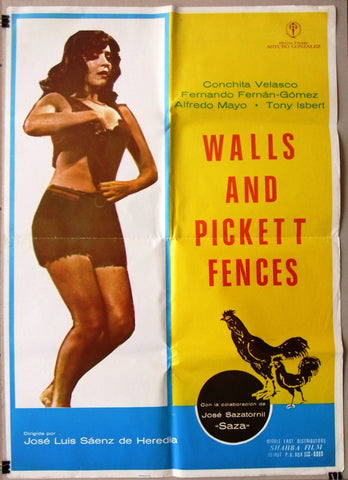 Walls and Pikett Fences, La decente Concha Velasco Lebanese Movie Poster 70s