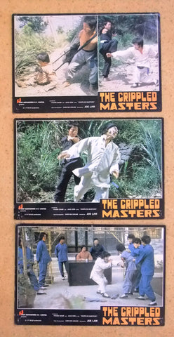 (Set of 3) The Crippled Masters Jackie Conn Kung Fu Chinese Org. Lobby Card 70s