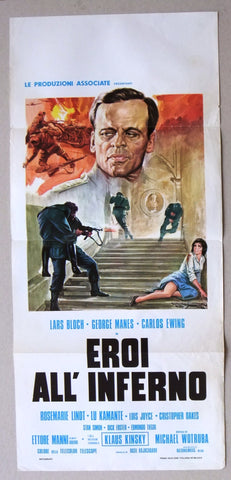 Eroi all'inferno (Klaus Kinski) Italian Film Locandina Poster 70s