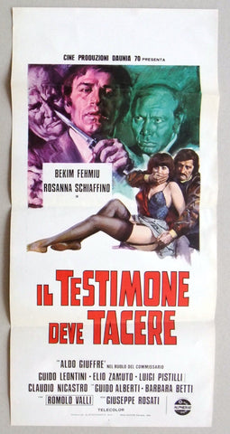 il Testimone Deve Tacere Italian Film Locandina Poster 70s