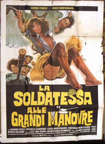 LA SOLDATESSA ALLE GRANDI MANOVRE Italian movie Poster (2F) 70s