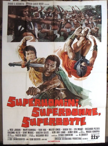 SUPERUOMINI, SUPERDONNE, SUPERBOT 46"x61" Italian 2F Movie Original Poster 70s