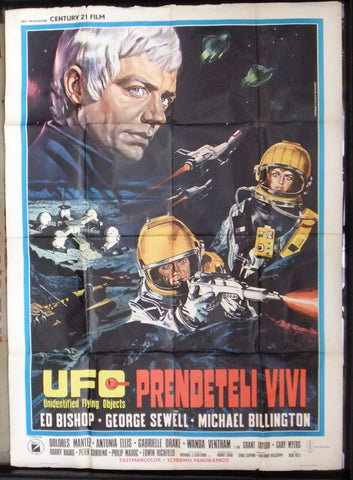 UFO: Prendeteli vivi (Ed Bishop) 79x55in Original Italian 4F Movie Poster 70s