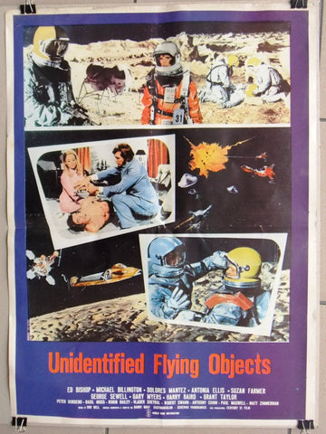 UFO Unidentified Flying Objects (Ed Bishop) 20x27" Org Lebanese Movie Poster 70s