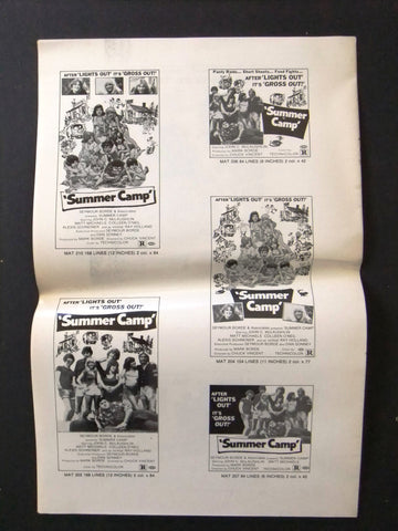 Summer Camp {John C. McLaughlin} Original Movie Pressbooks 70s
