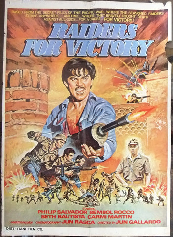 Raiders for Victory (Phillip Salvador) 39x27" Original Lebanese Movie Poster 80s
