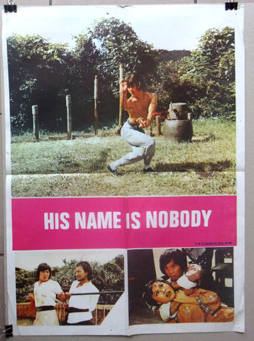 His Name Is Nobody (Lau Kar-wing) Org 20x27" Lebanese Kung Fu Movie Poster 70s