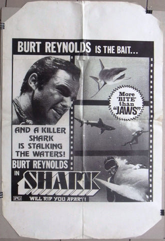 Shark {Burt Reynolds} Original 41x27" Movie US Poster 70s