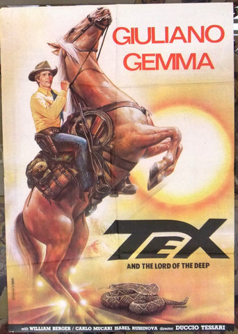 TEX {GIULIANO GEMMA} 39x27" Original Lebanese Movie Poster 80s