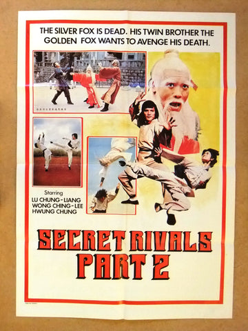 Secret Rivals 2 {Hwang Jang Lee} Int. Kung Fu Movie Poster 70s