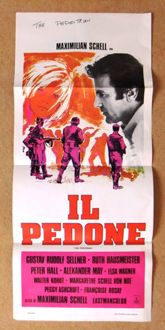 Il Pedone (Maximilian Schell) Pedestrian Italian Film Poster Locandina 60s
