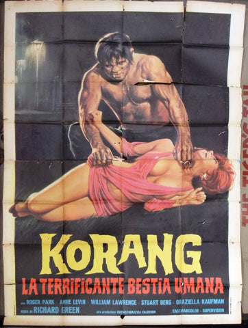Korang, La Terrificante Bestia Umana {Roger Park} Italian 4F Movie Poster 60s
