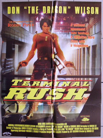 Terminal Rush (Don The Dragon Wilson) Original Lebanese Movie Poster 90s