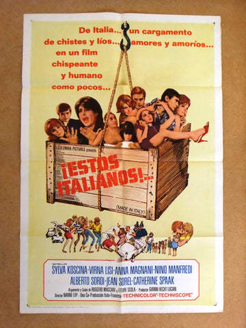 Iestos Italianos, Made in Italy Original Spanish US 41x27" Movie Poster 60s