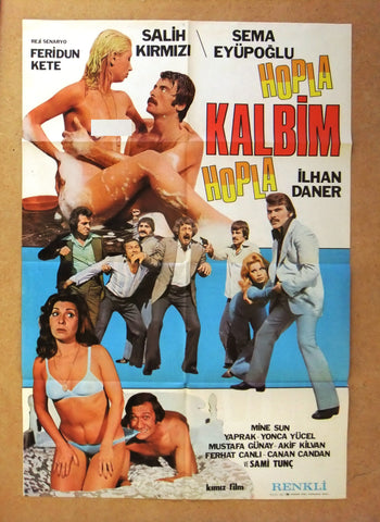 Hopla Kalbim Hopla {İlhan Daner} Original Turkish Original Movie Poster 70s