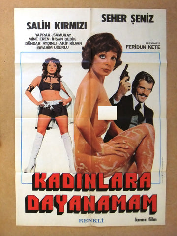 KADINLARA DAYANAMAM {SEHER ŞENİZ} Original Turkish Original Movie Poster 70s