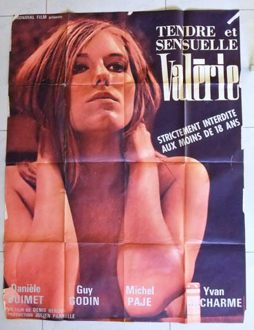 Valérie {Danielle Ouimet, Guy Godin} 45"x60" Original French Movie Poster 60s