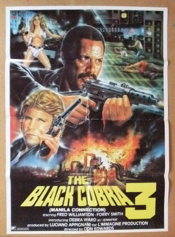 Black Cobra 3: The Manila Connection "Fred Williamson" Lebanese Movie Poster 90s