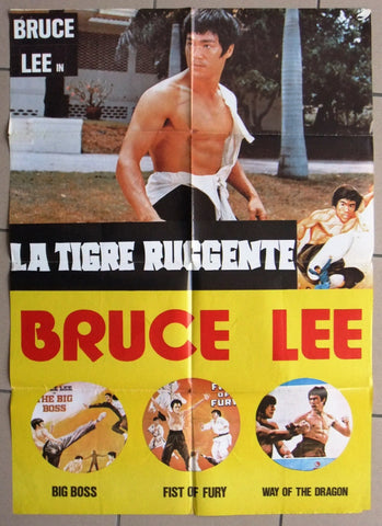 LA TIGRE RUGGENTE (Bruce Lee) Lebanese Kung Fu Original Movie Poster 70s