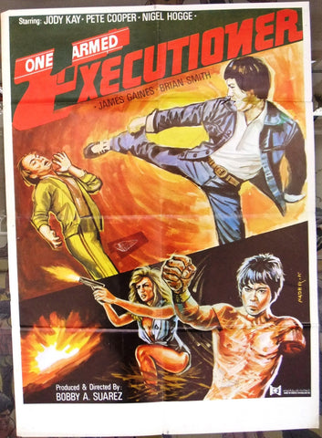 ONE-ARMED EXECUTIONER {James Gaines} Kung Fu Lebanese Movie Poster 80s