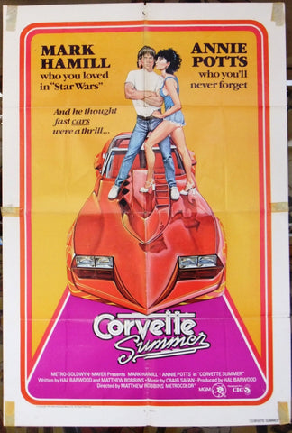 CORVETTE Summer {Mark Hamill} 41x27" Original Movie Poster 70s