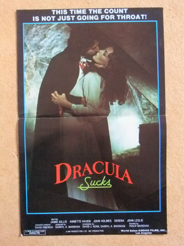 DRACULA SUCKS (JAMIE GILLIS) Original Movie Pressbooks 70s