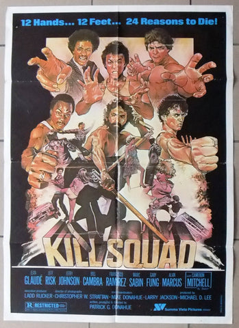 KILL SQUAD {JEAN GLAUDE} Original Lebanese Movie Poster 80s