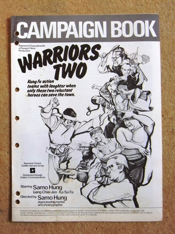 Warriors Two (Zan xian sheng yu zhao qian hua) Original Movie Pressbooks 70s