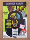 Behind Locked Doors {Eve Reeves) Horror Original Movie Pressbook 60s
