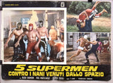 (Set of 8) 5 Supermen contro i nani venuti dallo spazio Italian Film Lobby Card 70s