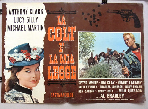 (Set of 10) La Colt E La Mia Legge (Anthony Clark) Italian Film Lobby Card 60s