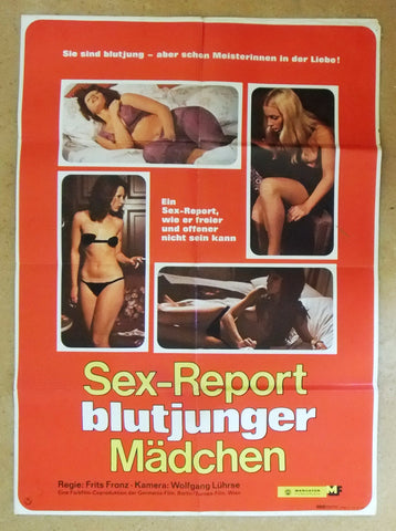 Sexreport blutjunger Mädchen (Eva Maria Bergen) Original German Movie Poster 70s
