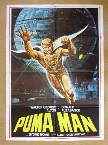 Puma Man Pumaman (Walter George) 39x27" Lebanese Orginal Movie Poster 80s
