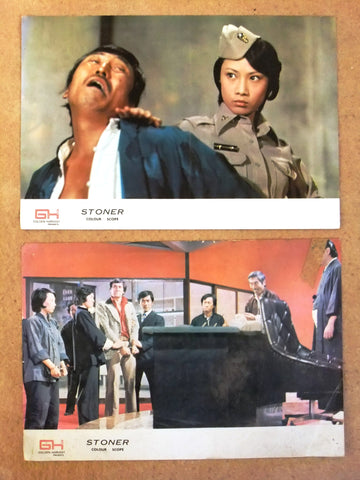(Set of 2) Stoner (Angela Mao, George Lazen) Kung Fu Original Lobby Card 70s