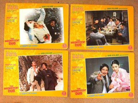 {Set of 8} The Magnificent Duo (Dragon Lee) Kung Fu Original Lobby Card 70s