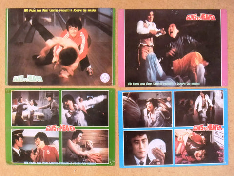 {Set of 8} Guns to Heaven (Kuan-Hsiung Wang) Kung Fu Original Lobby Card 70s