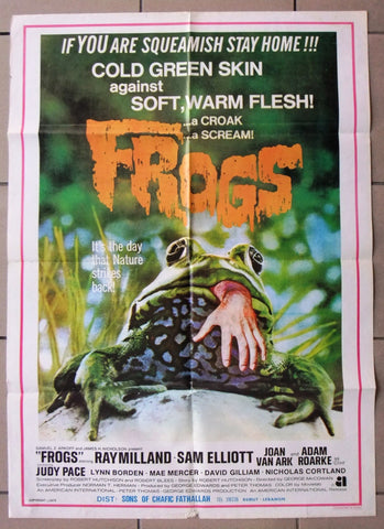 Frogs {RAY MILLAND} 39"x27" Original Lebanese Movie Poster 70s