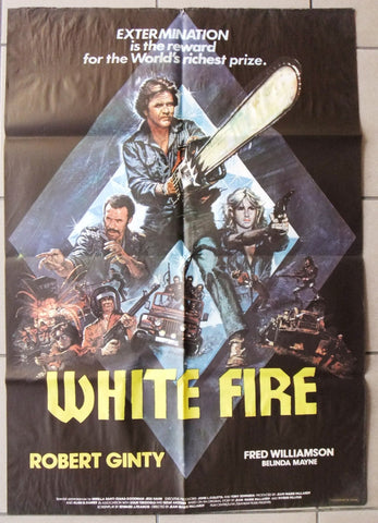 White Fire "Robert Ginty" Original Lebanese Movie Poster 80s