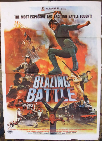 Blazing Battle (George Rudy) Original Lebanese Movie Poster 80s