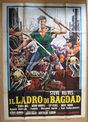 Il Ladro di Bagdad (Steve Reeves) Italian Movie Poster Manifesto (2F) 80s