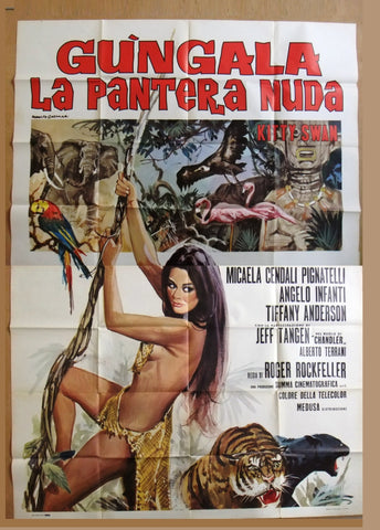 Gungala La Pantera Nuda (Kitty Swan) Italian Movie Poster Manifesto (4F) 60s