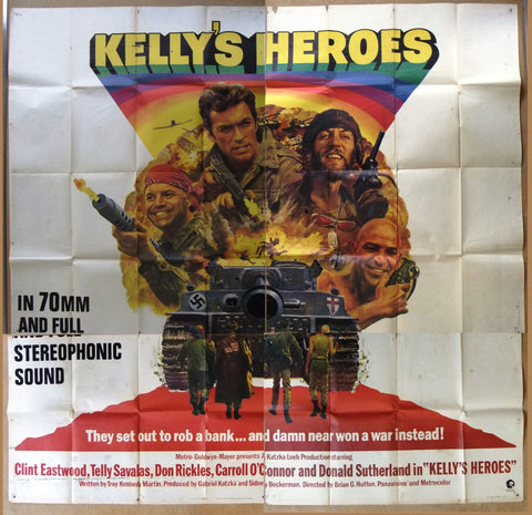 6sh Kelly's Heroes {Clint Eastwood} 79"x79"  Original US Movie Poster 70s