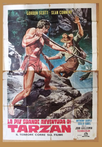 LA PIU GRANDE AVVENTURA DI TARZAN Italian movie Poster (4F) Manifesto 60s