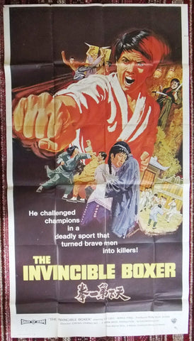 3sh Invincible Boxer {Lieh Lo} Original 41x81 Movie Poster 70s
