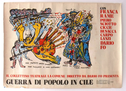 Guerra di popolo in Cile Political (People's War in Chile) Original Poster 70s