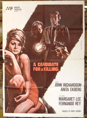 A Candidate for a kill {ANITA EKBERG} 39x27" Original Italian Movie Poster 60s