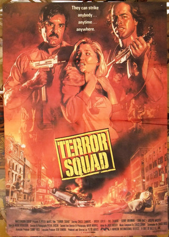 Terror Squad {Chuck Connors} 39x27" Original Lebanese-style Movie Poster 80s