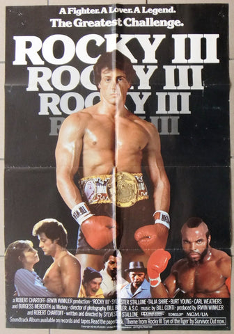 Rocky III {SYLVESTER STALLONE} 39x27" Original Lebanese Movie Poster 80s