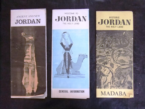 Ancient Jordan Guide Arabic Tourist خريطة عمان، دليل سياحي Map BROCHURE 1970s