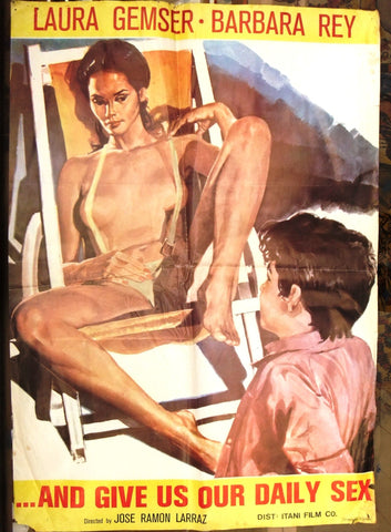 And Give Us Our Daily Se ( Laura Gemser) 27x39" Original Lebanese Movie Poster 70s